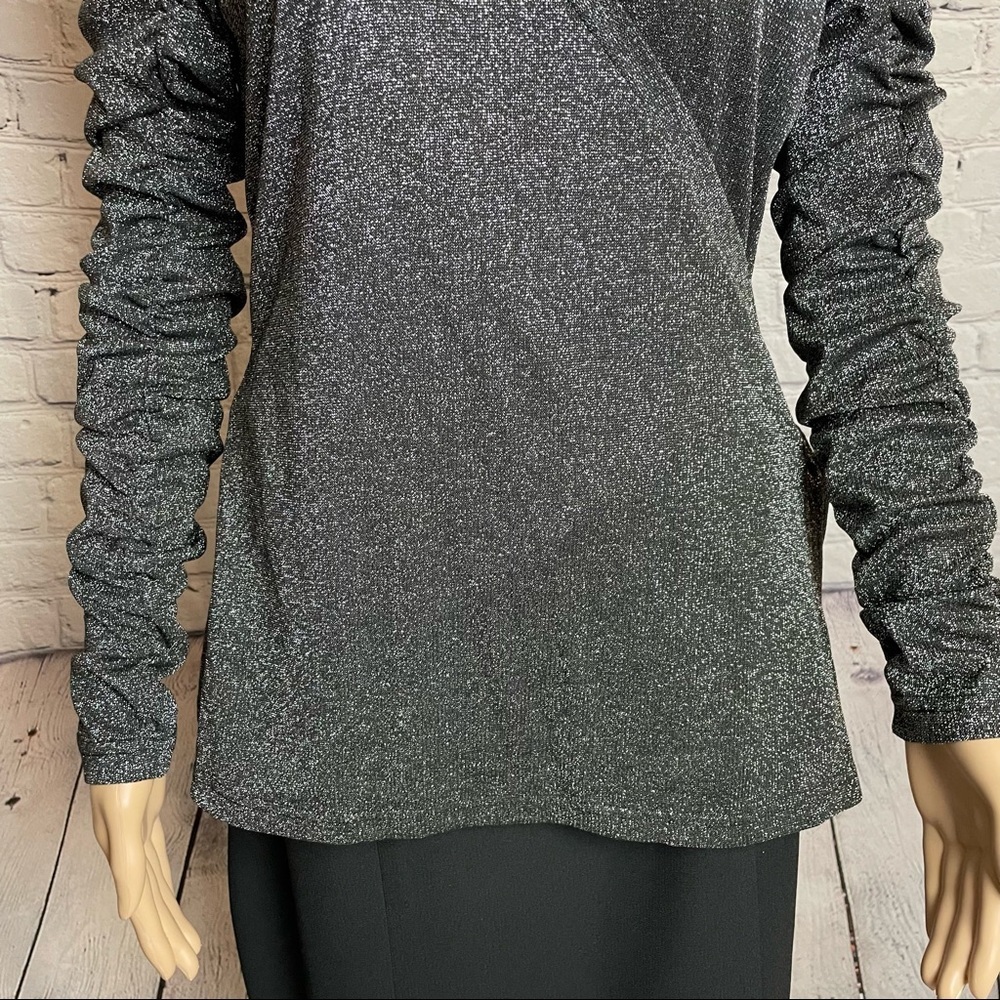 NWT New $148 Walter Baker Marwin Top Size L Black Silver - Picture 11 of 14
